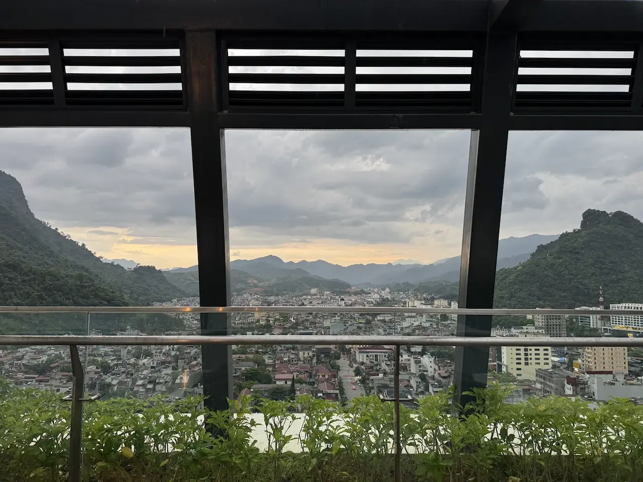Ha Giang and the mountains from my hotel, July 31, 2025