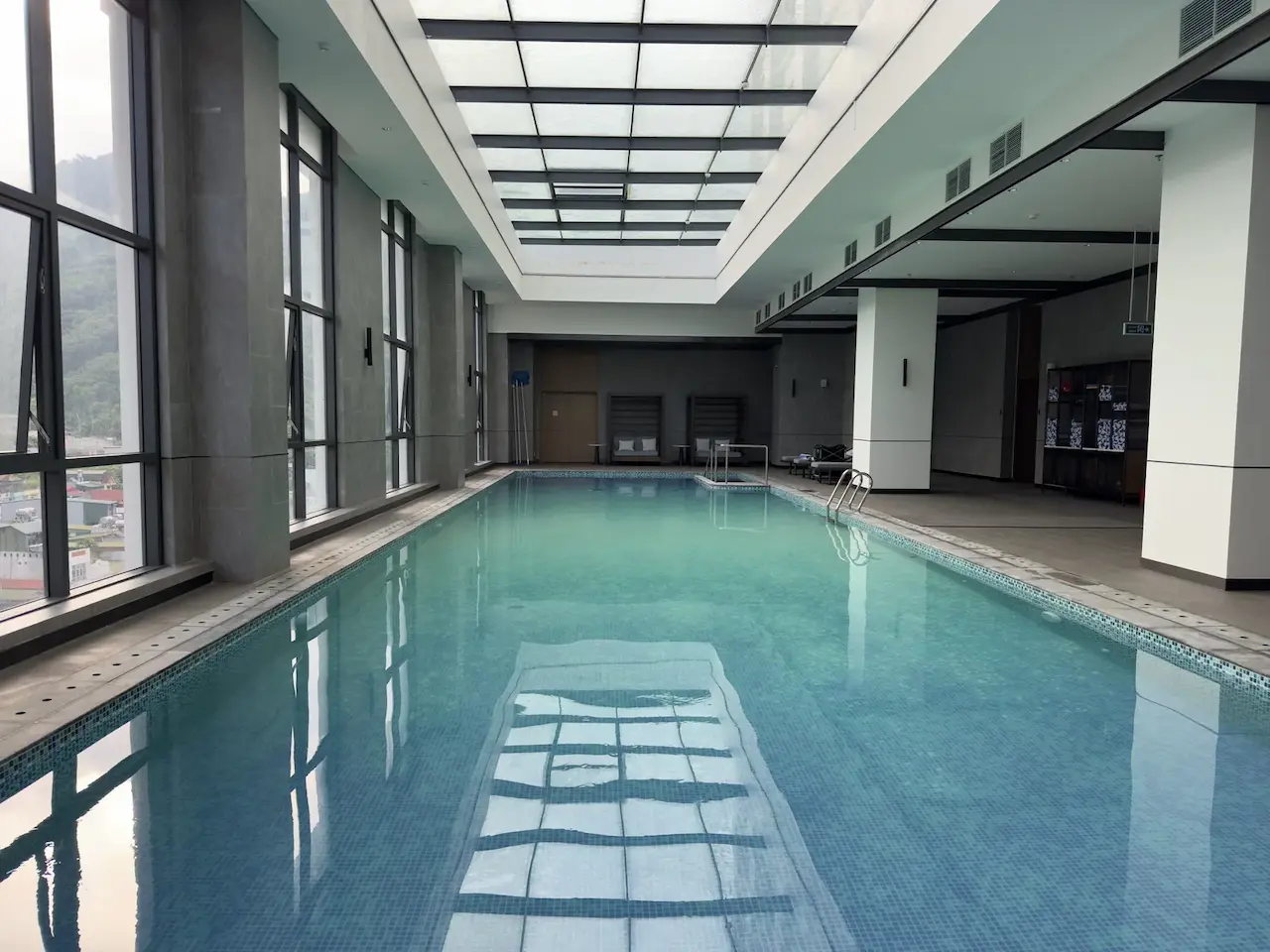 The indoor pool at my hotel in Ha Giang, August 1, 2025