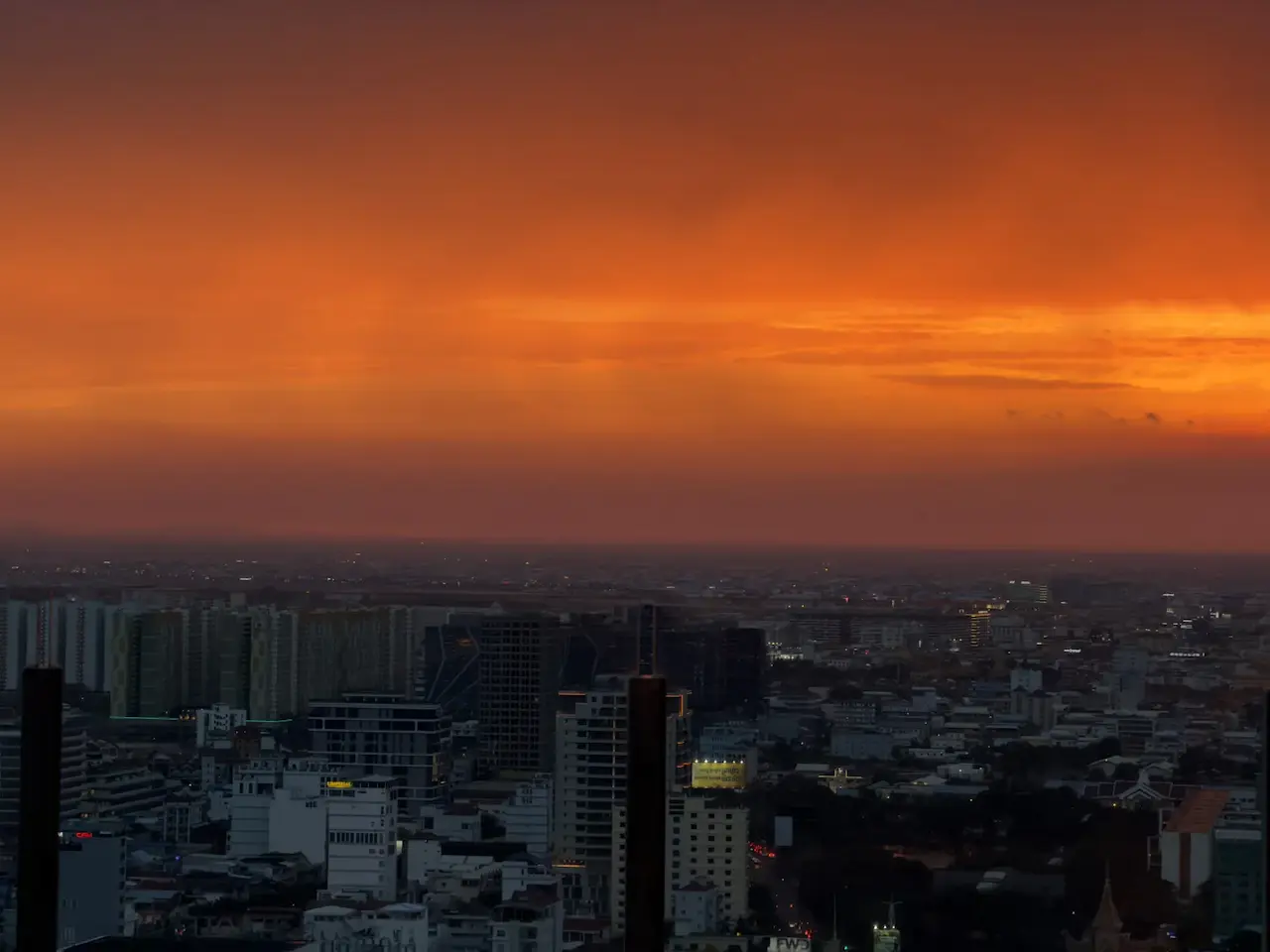 The Phnom Penh skyline at sunset, March 4, 2026