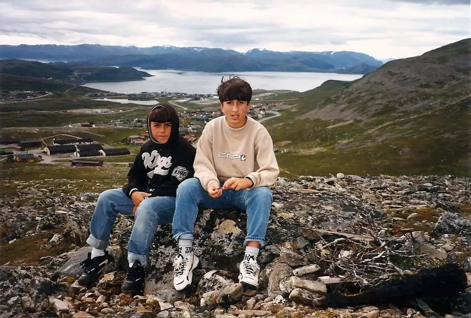 Navid Moazzez and his brother in northern Norway as kids