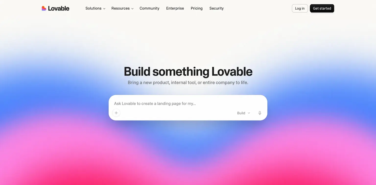 Lovable's home page: build something lovable