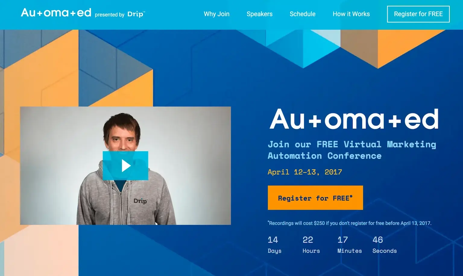 Automated Virtual Marketing Conference by Drip, best virtual event examples