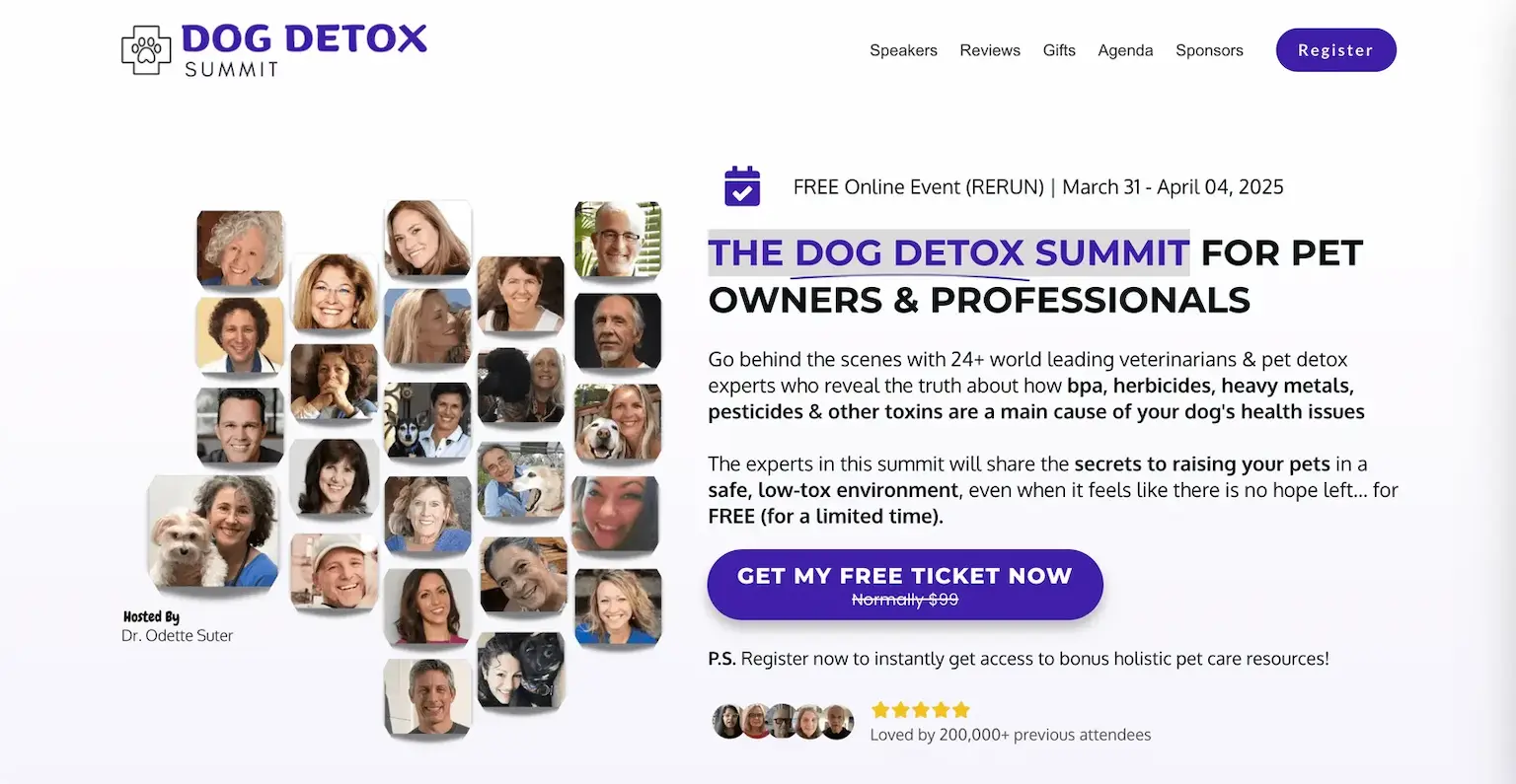 Dog Detox Summit, PetSummits.com Mitch Asser, best virtual event examples
