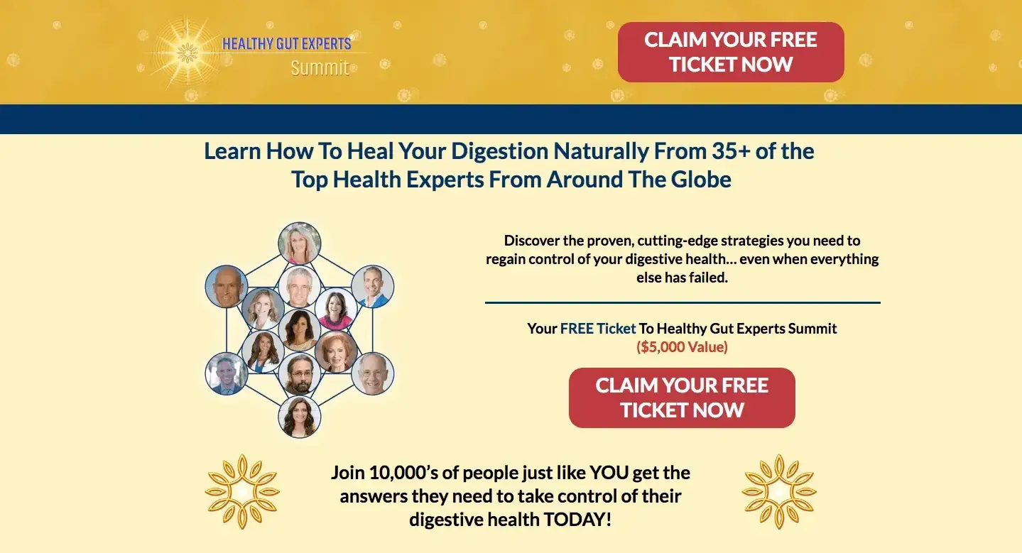 Healthy Gut Experts Summit, best virtual event examples