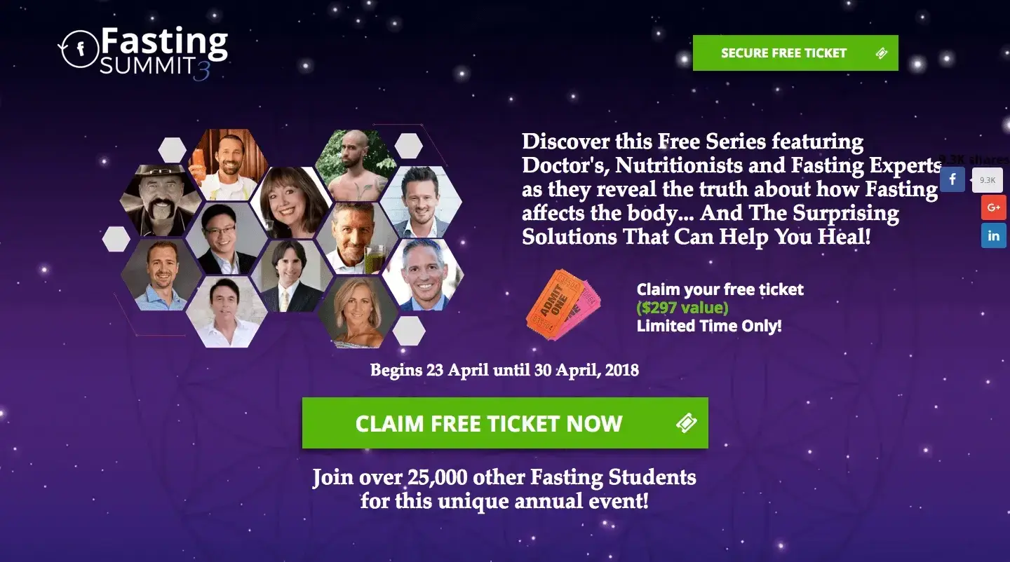 The Fasting Summit, Mitch Asser, best virtual event examples