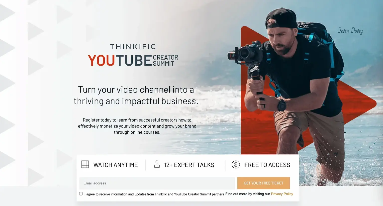Thinkific YouTube Creator Summit, best virtual event examples