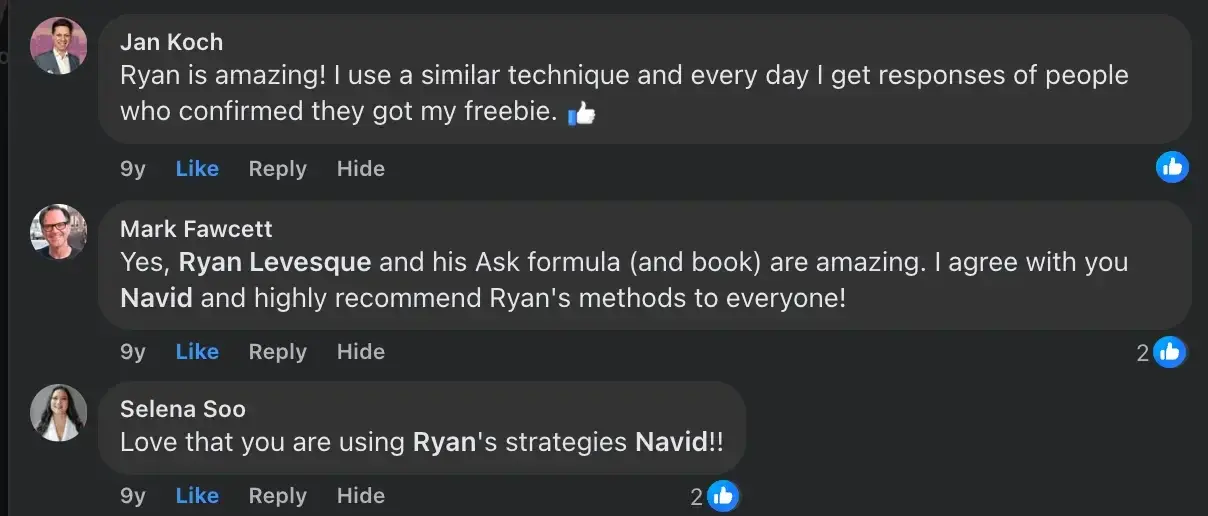 How to build relationships with influencers - Thank them publicly - Ryan Levesque shoutout