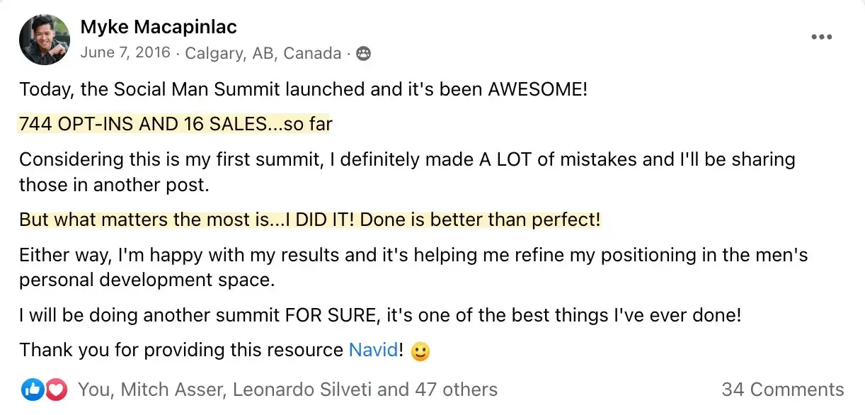 Social Confidence Summit, Myke Macapinlac first virtual summit results, Best online event examples