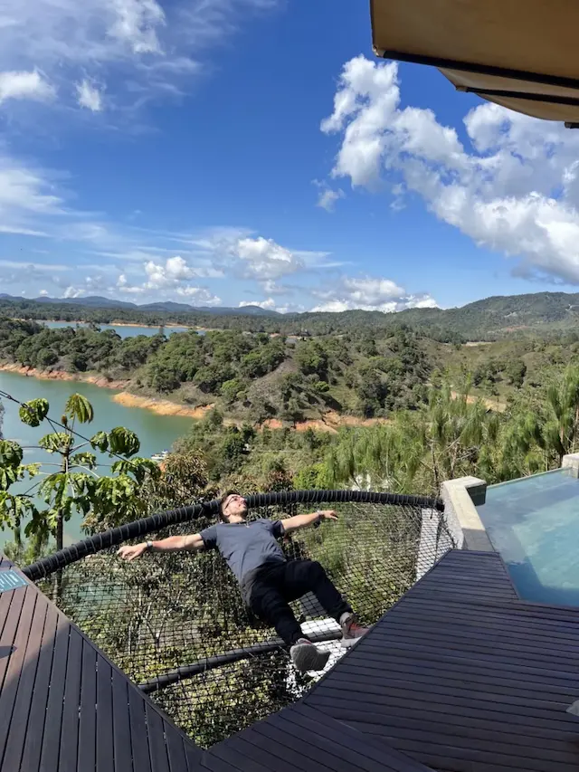 The net terrace at Bosko, above the Guatapé reservoir, in May 2023