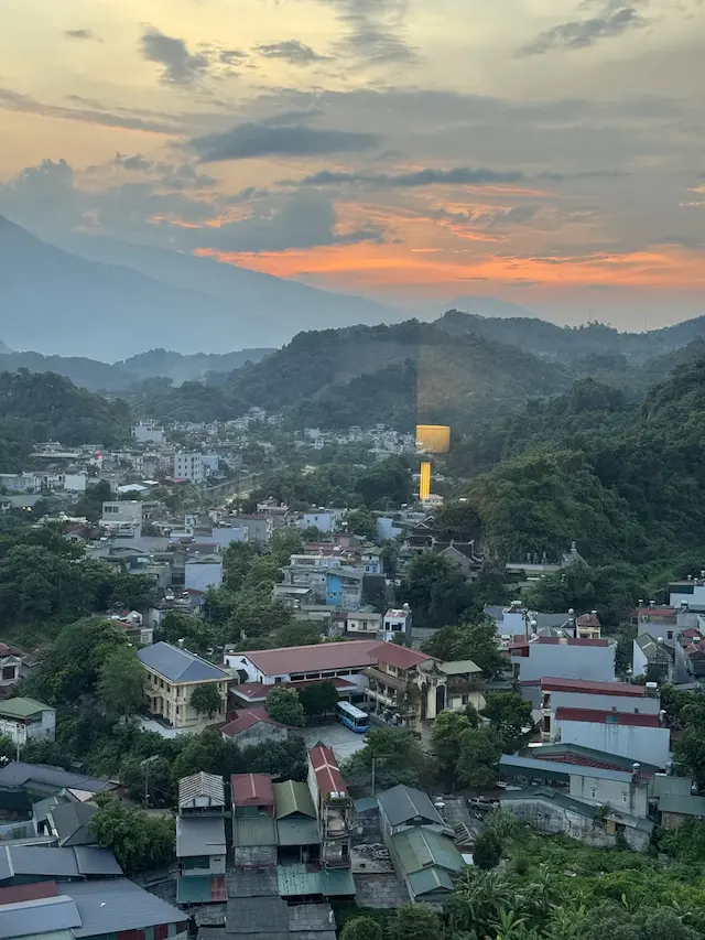 Sunset over Ha Giang and the mountains, August 2, 2025