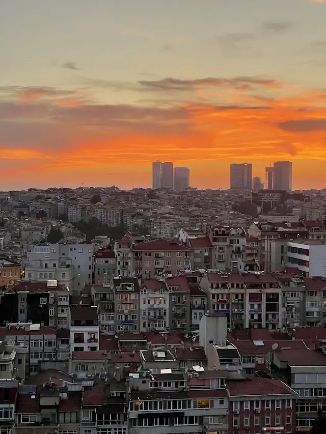 Sunset over the rooftops of Istanbul, June 28, 2021