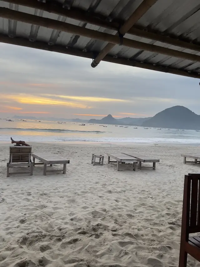 The beach and hills at Selong Belanak, Lombok, March 28, 2022