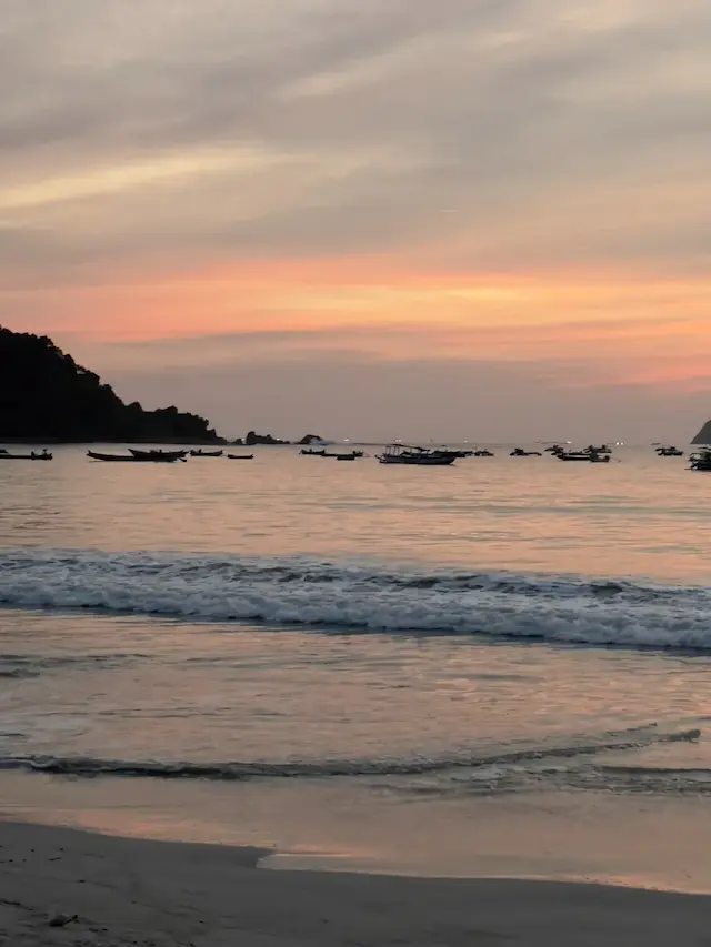 Sunset over the bay at Selong Belanak, Lombok, March 28, 2022