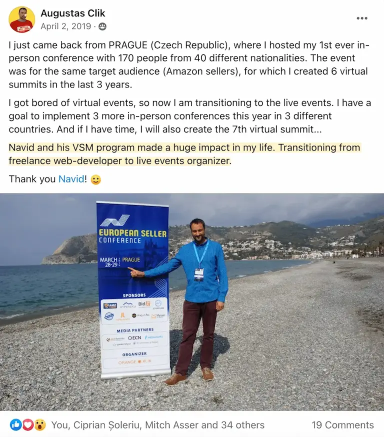 Augustas Kligys virtual summit success udpate, Best virtual event examples