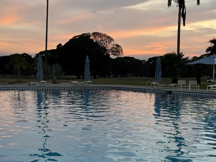 The pool at sunset