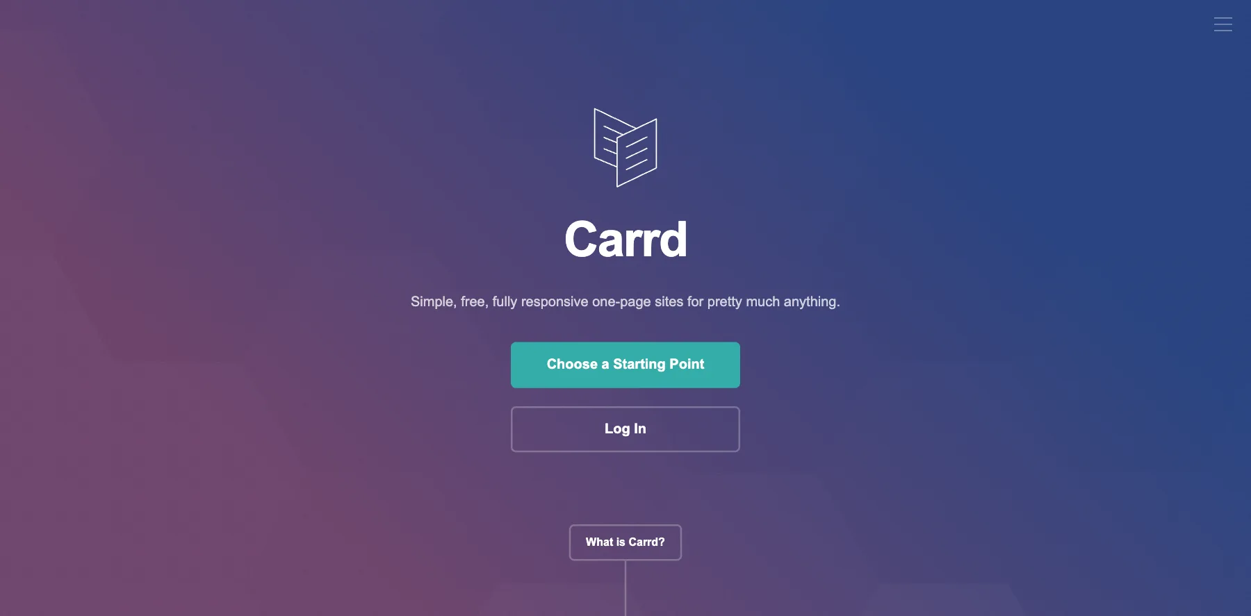 Carrd's home page: simple, free, fully responsive one-page sites