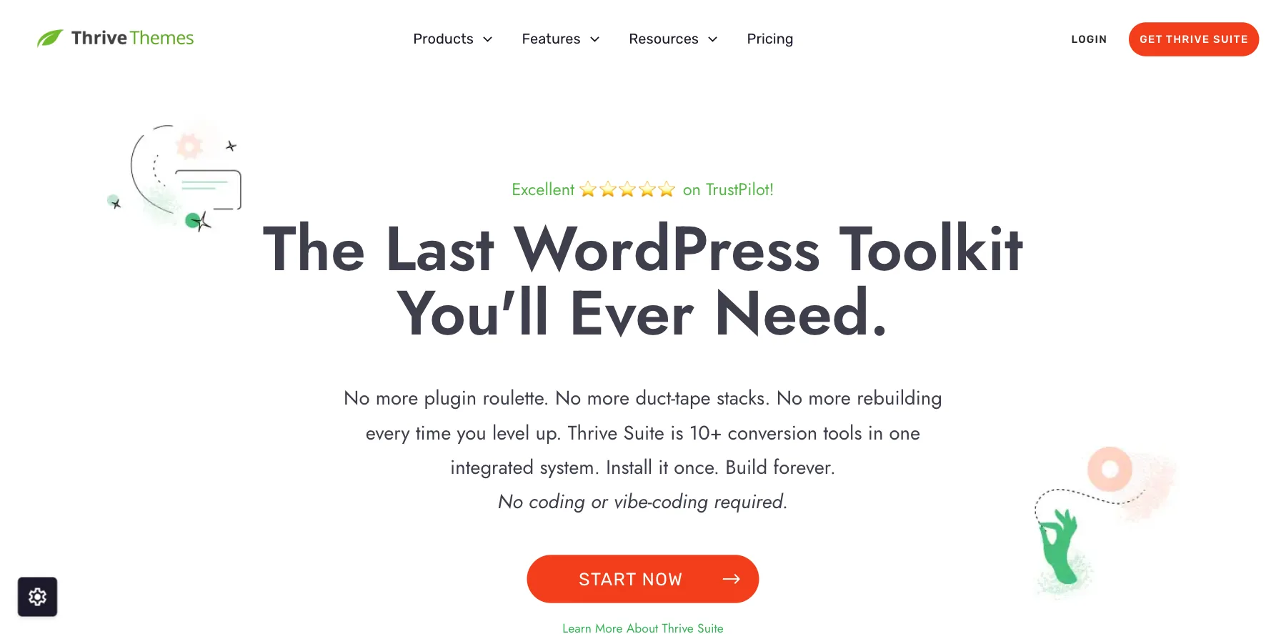 Thrive Themes' home page: the last WordPress toolkit you'll ever need