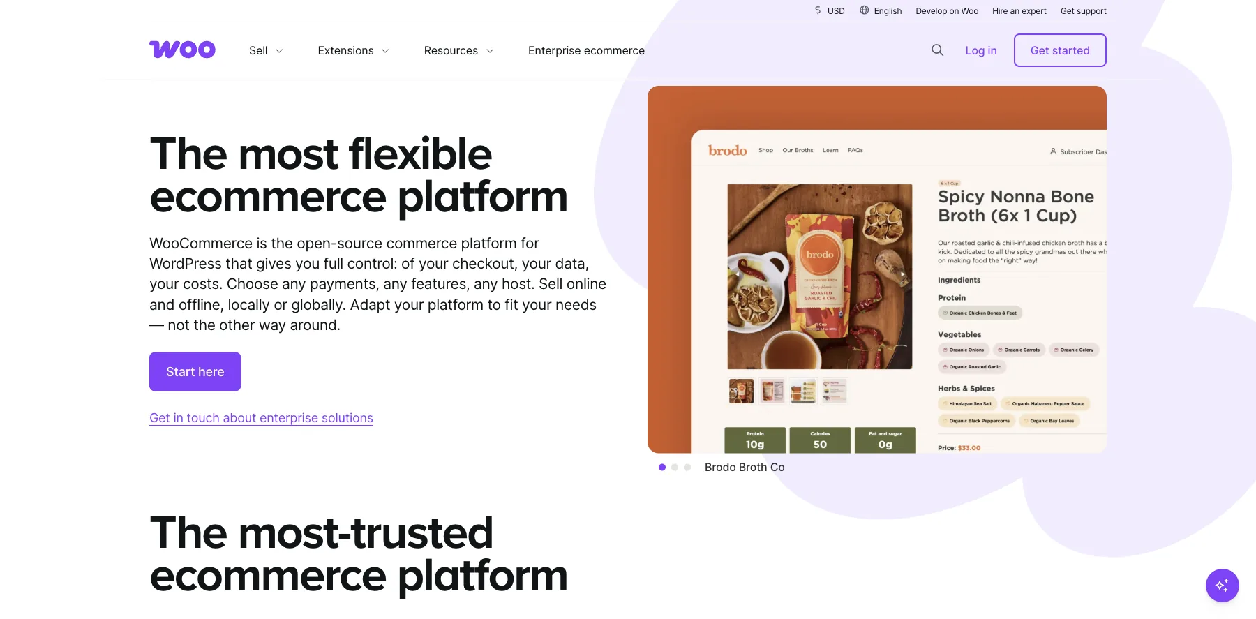 WooCommerce's home page: the most flexible ecommerce platform