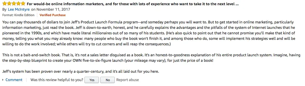 How to build relationships with influencers - leave a book review example