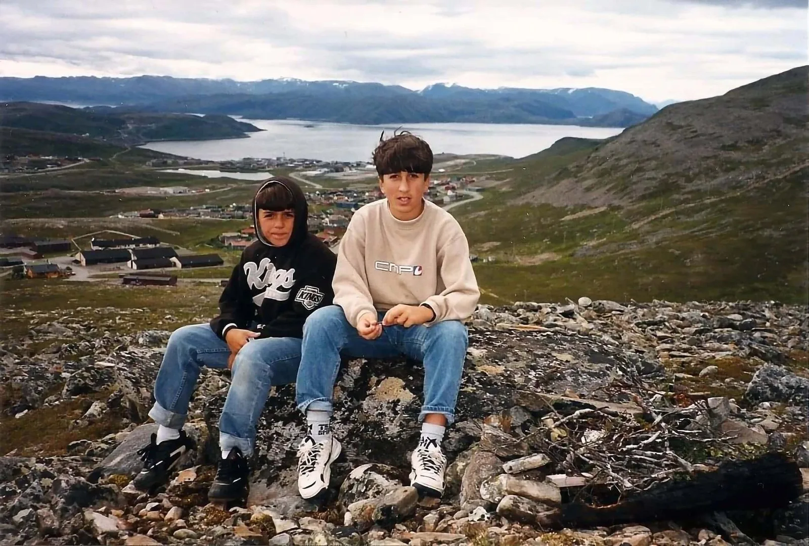 Navid Moazzez and his brother in northern Norway as kids