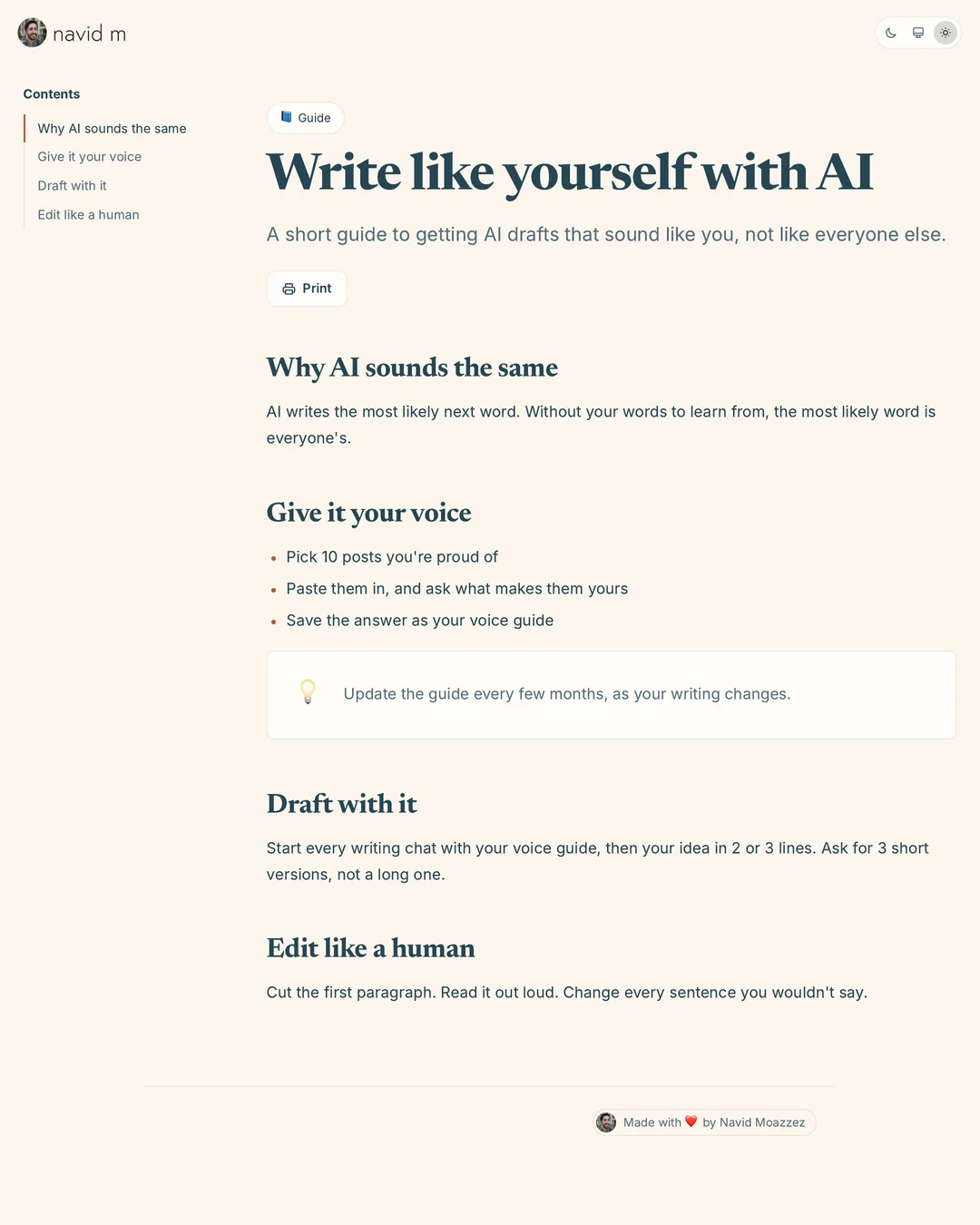 A guide lead magnet page made with the free lead magnet generator