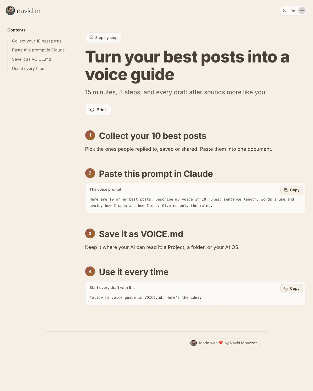 A step by step lead magnet page made with the free lead magnet generator