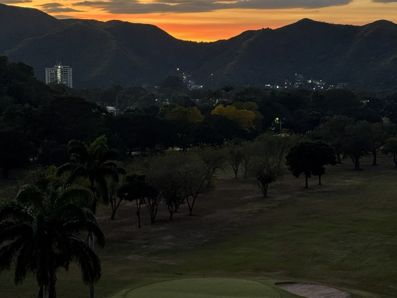 The golf course at sunrise