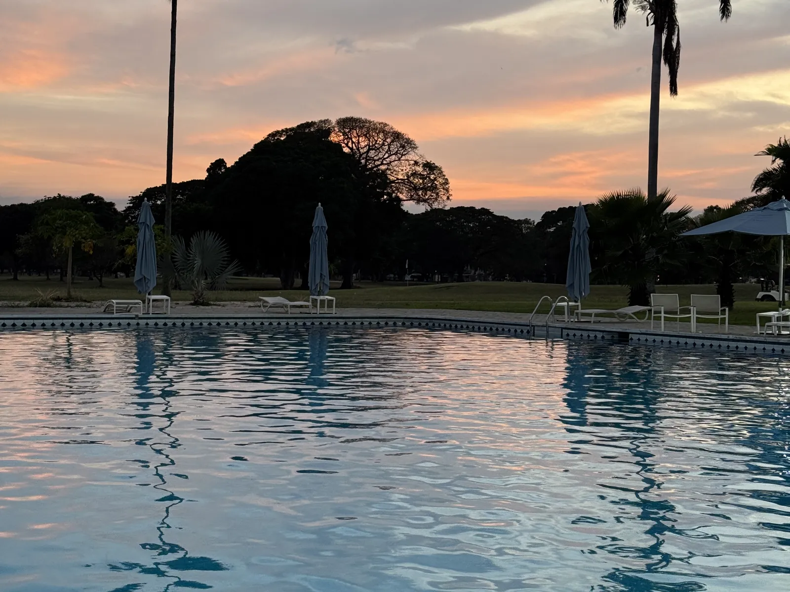The pool at sunset