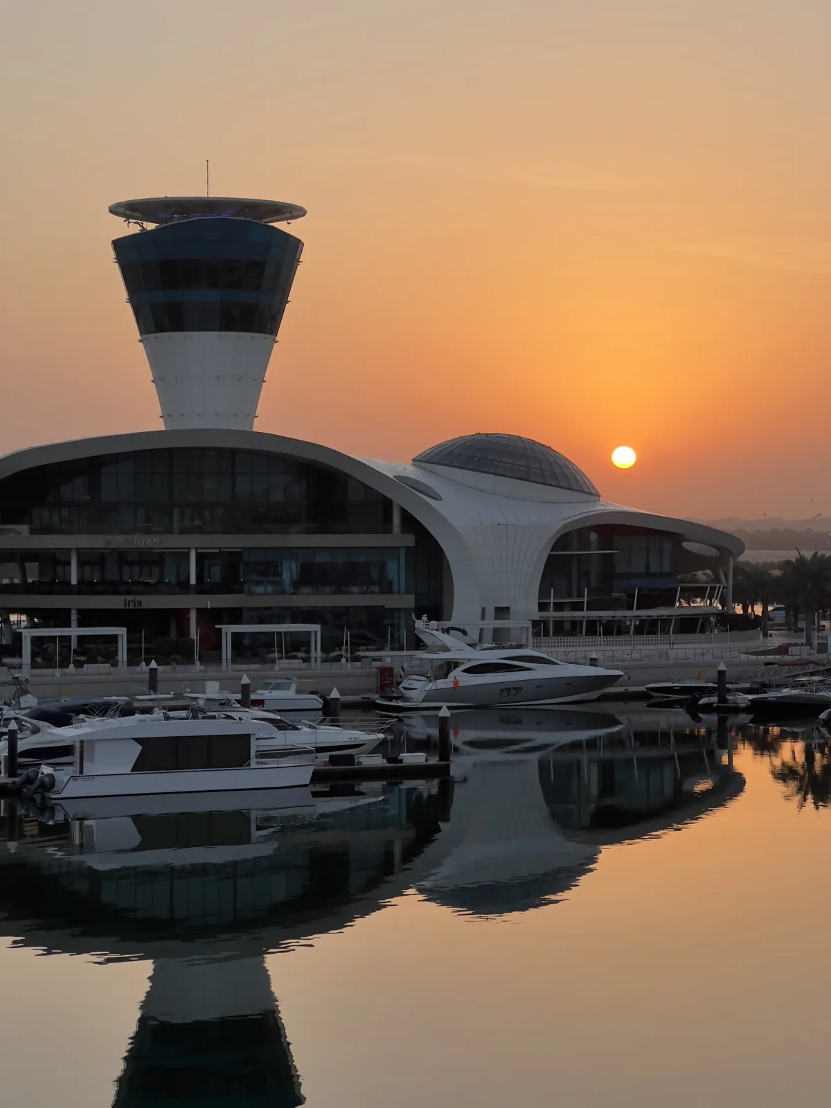 Sunrise at Yas Marina in Abu Dhabi, November 9, 2021