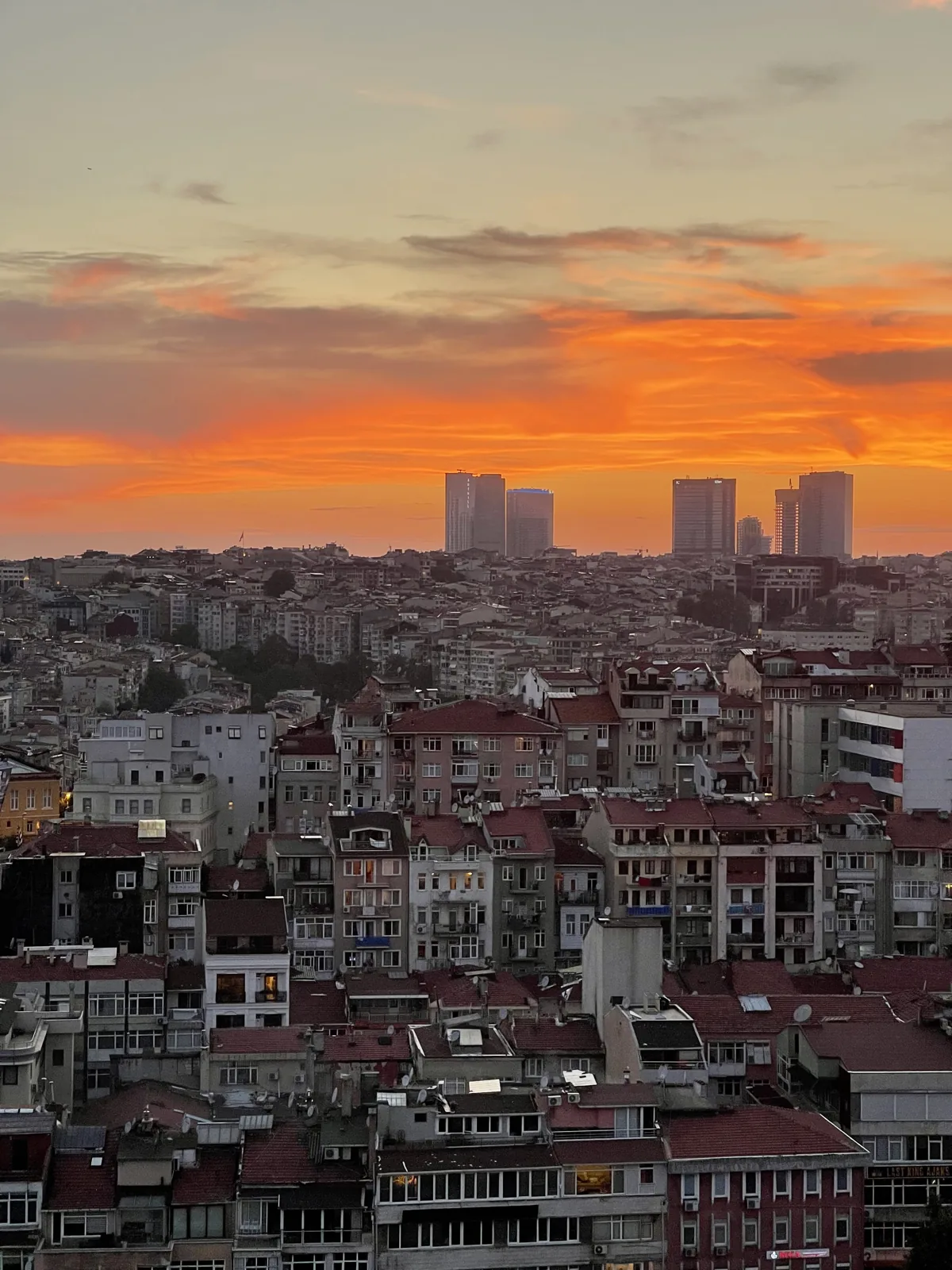 Sunset over the rooftops of Istanbul, June 28, 2021