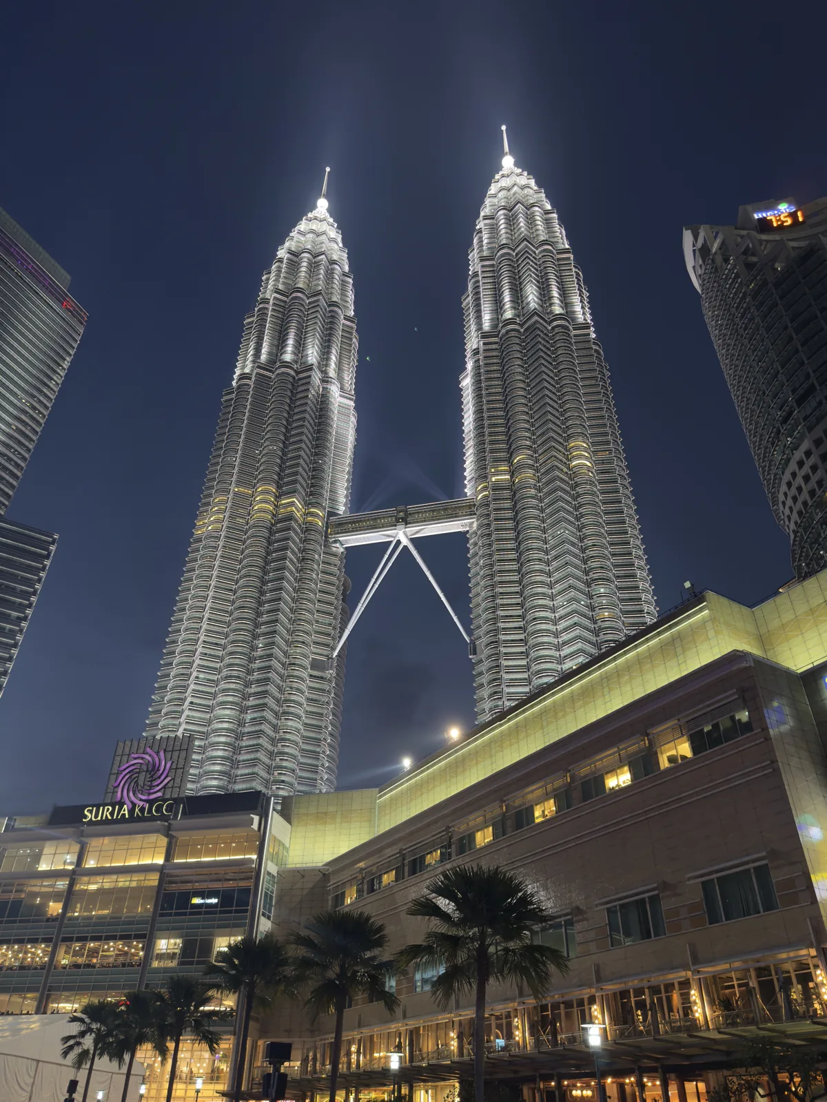 The Petronas Towers at night, July 20, 2025