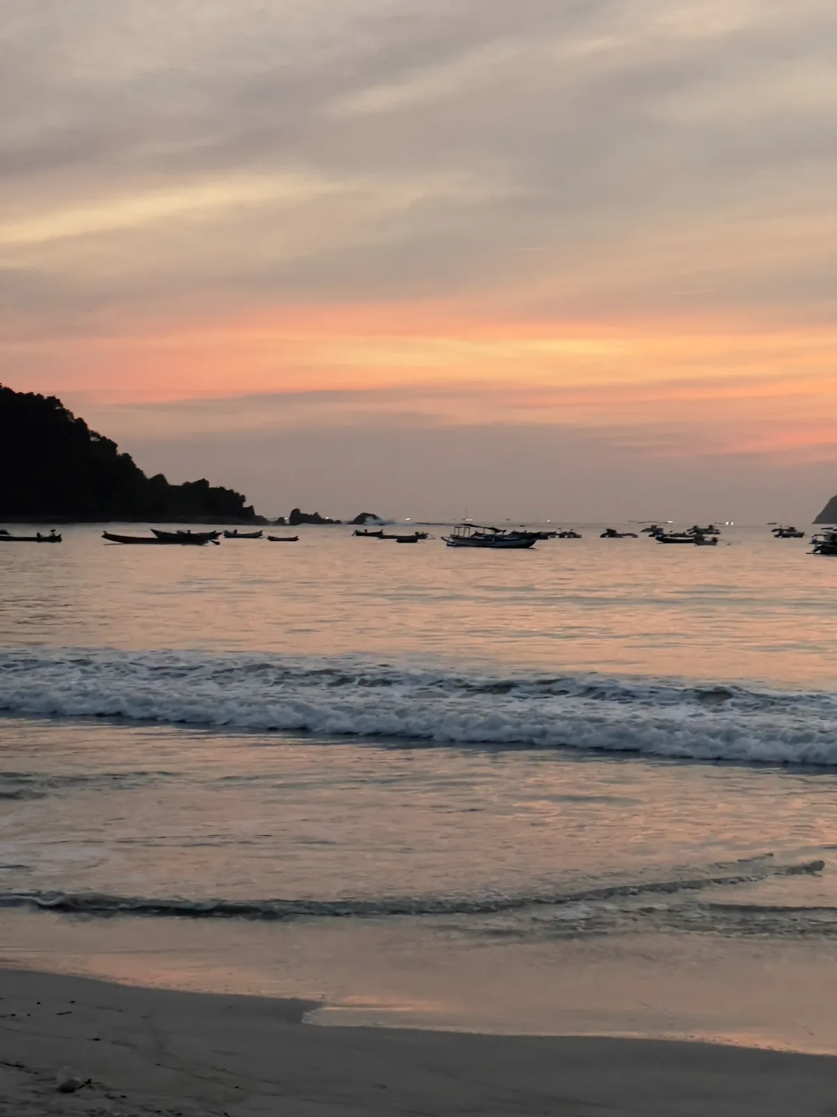 Sunset over the bay at Selong Belanak, Lombok, March 28, 2022