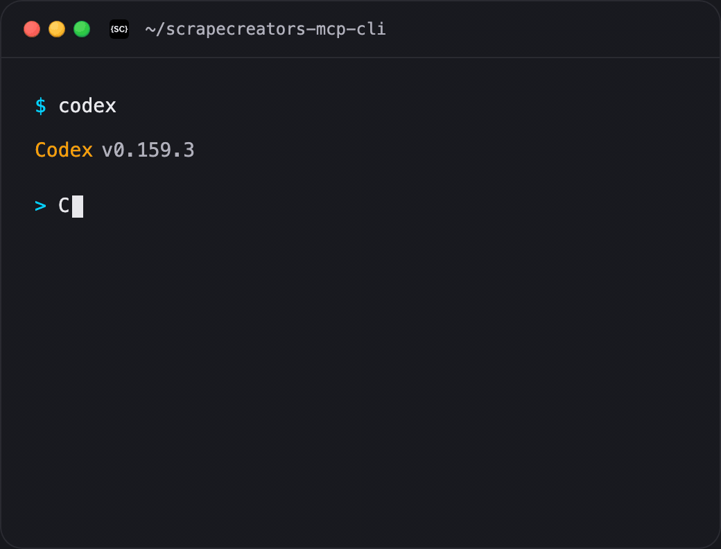Illustrated ScrapeCreators workflow in the same house terminal used on navid.me