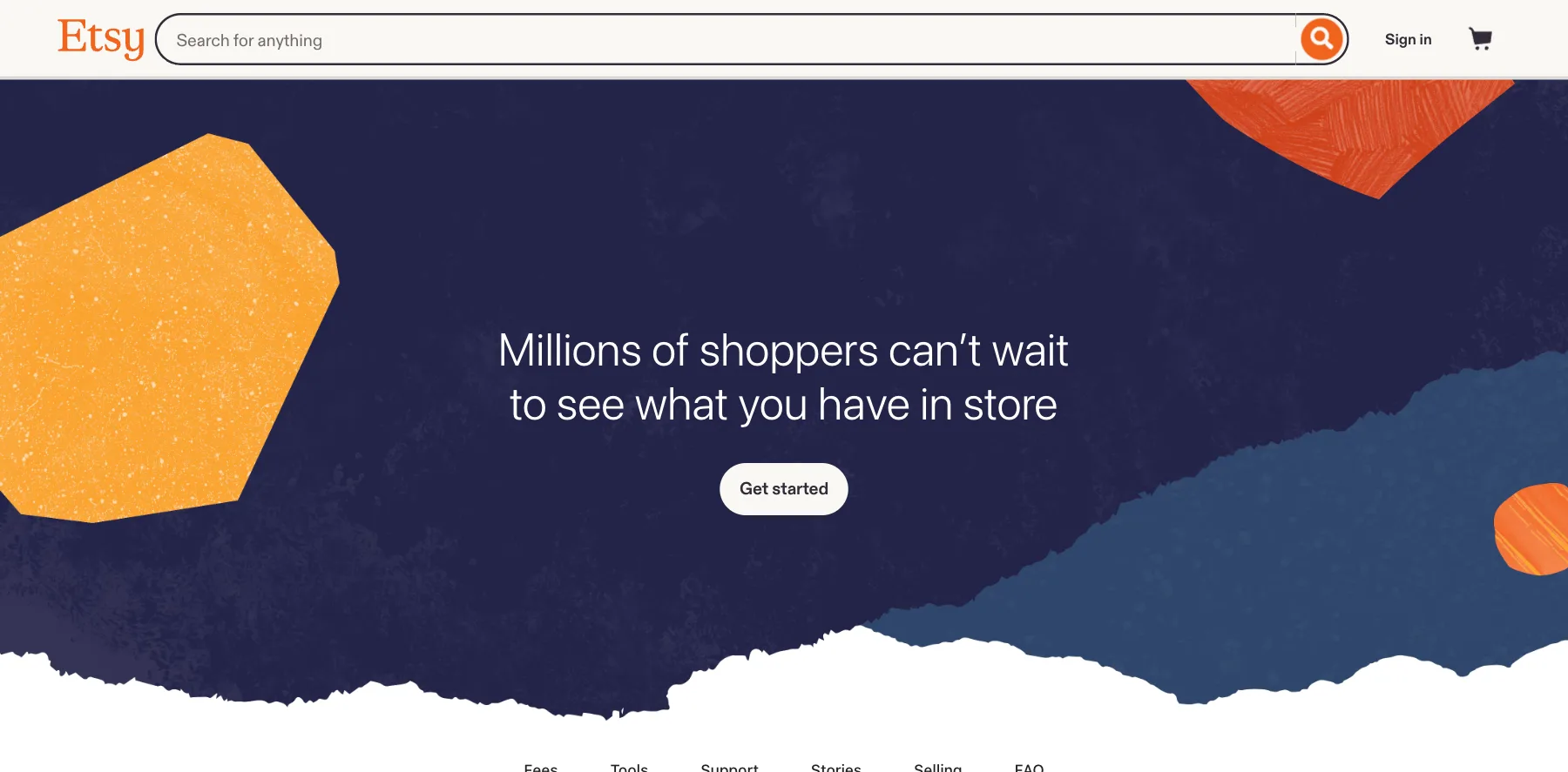 Etsy's page for sellers: millions of shoppers can't wait to see what you have in store