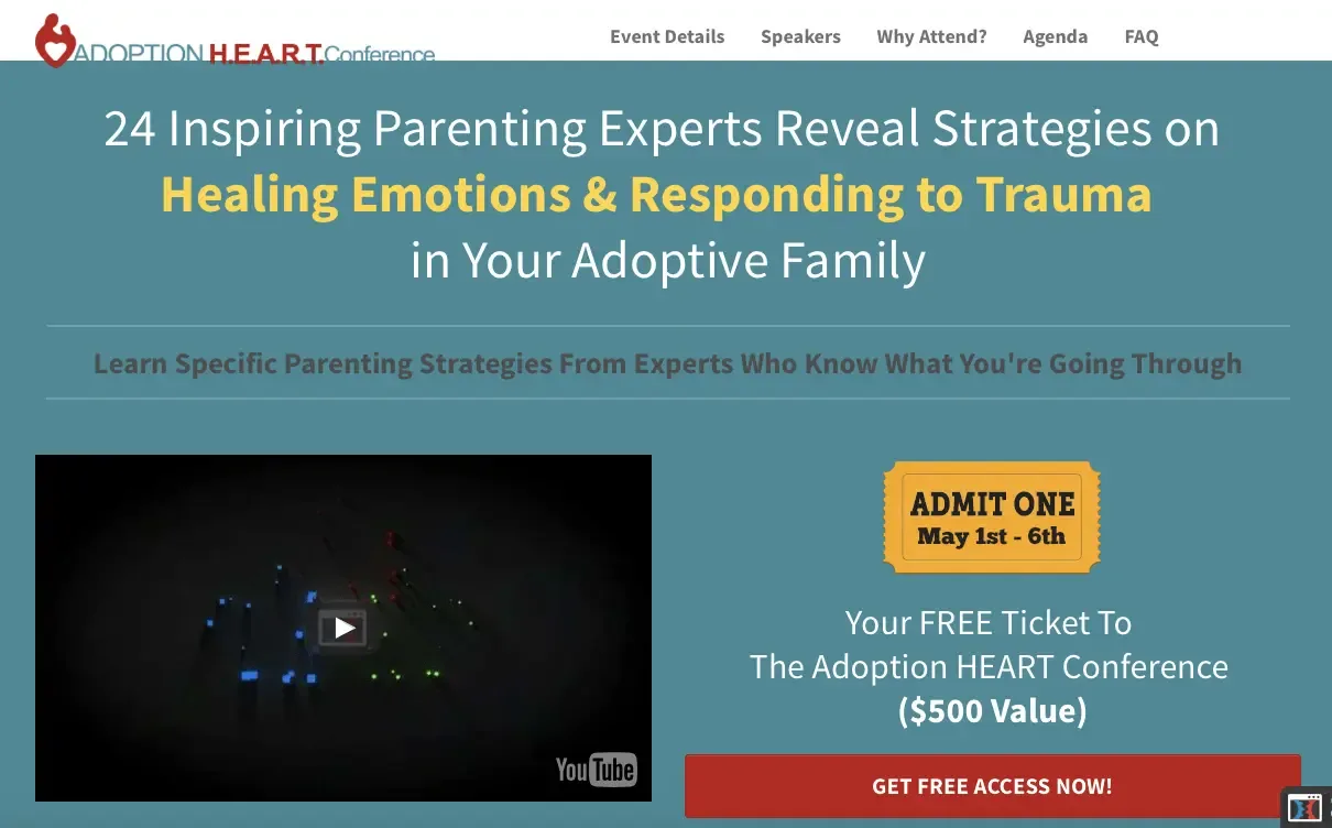 Adoption Heart Conference, Penelope Webster, best online event examples
