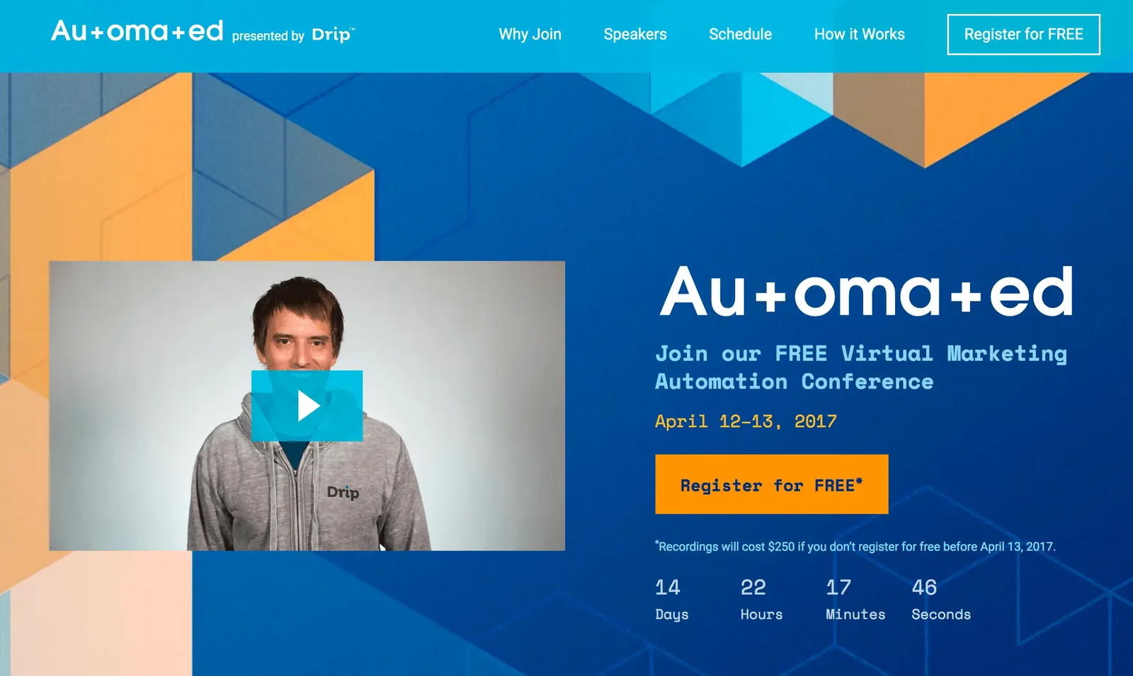 Automated Virtual Marketing Conference by Drip, best virtual event examples