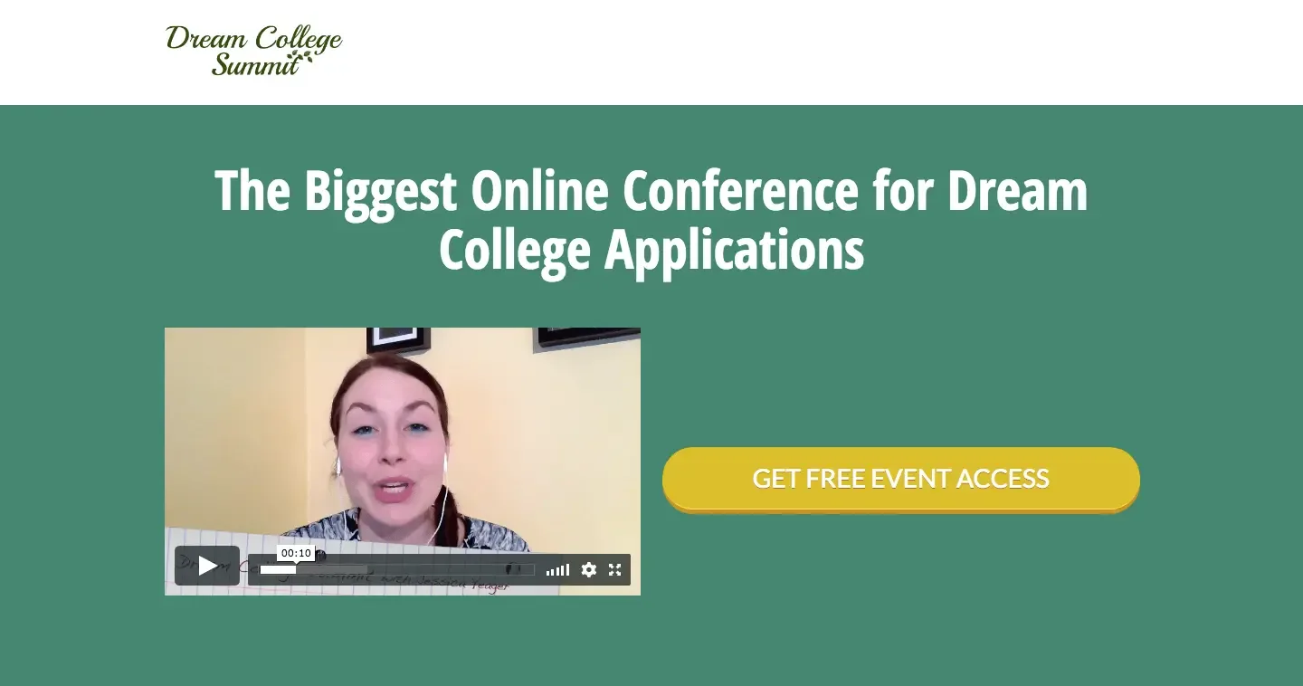 Dream College Summit, Jessica Yeager, best online event examples