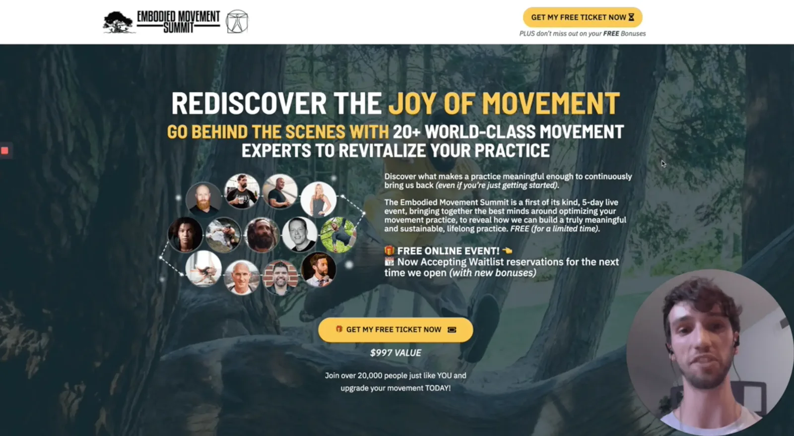 Embodied Movement Summit, Andrew Choflet, Best virtual event examples