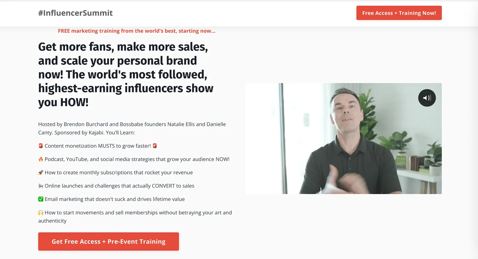 Influencer Summit, Brendon Burchard, best virtual event examples