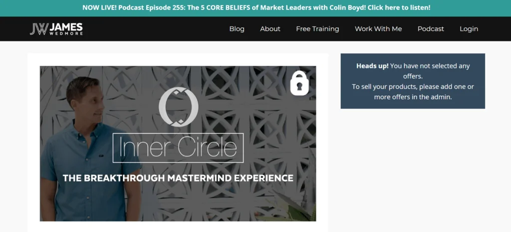 James Wedmore's Inner Circle mastermind