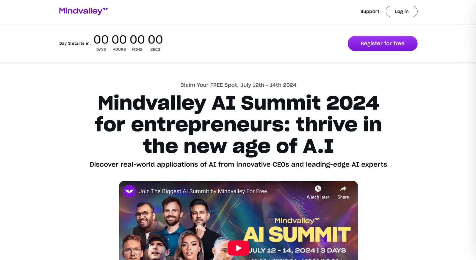 Mindvalley AI Summit, best virtual event examples