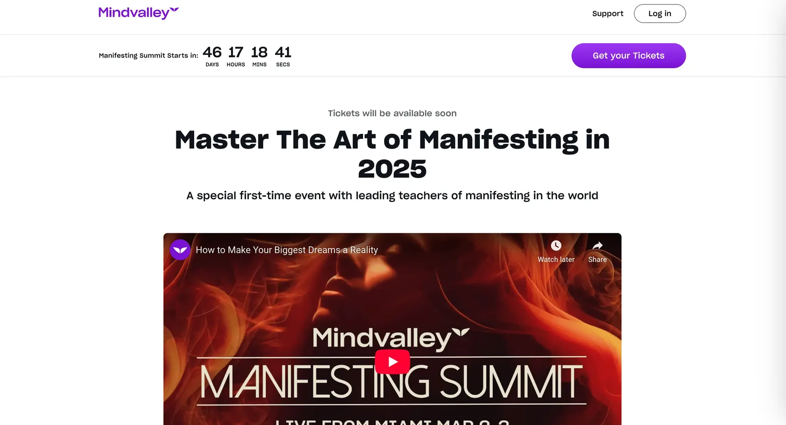 Mindvalley’s Manifesting Summit: making money from virtual events with event tickets