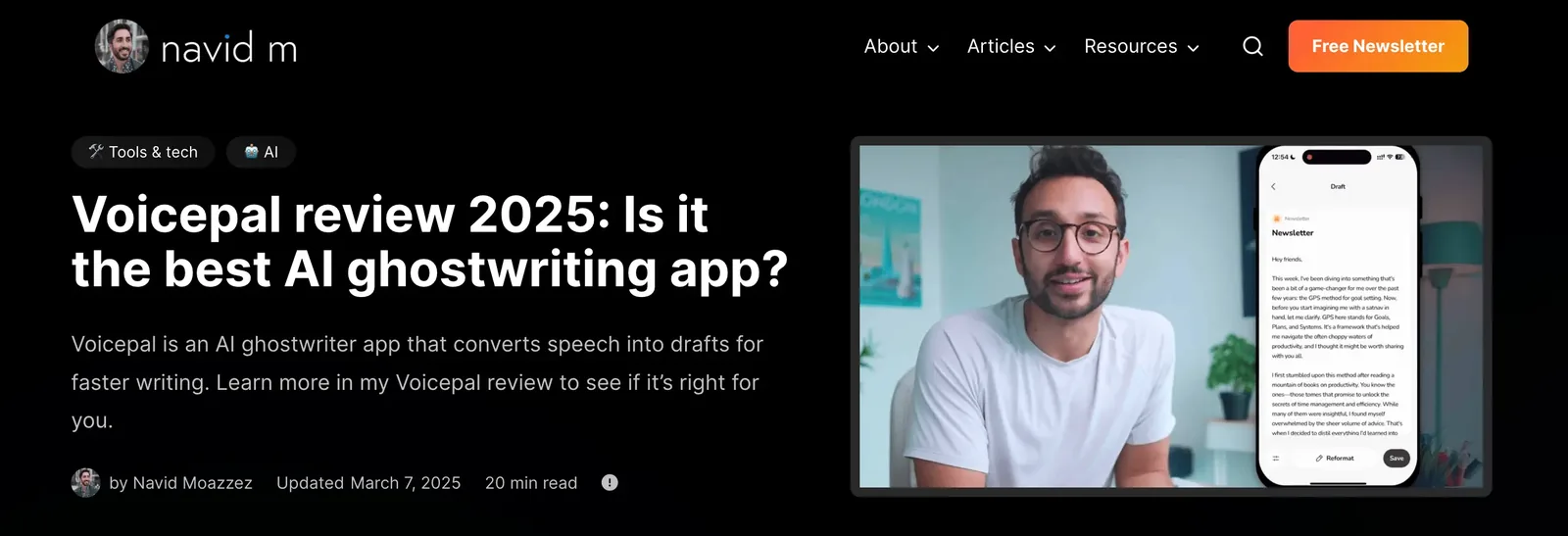 How to build relationships with influencers - review their product - Voicepal review Ali Abdaal - Navid Moazzez