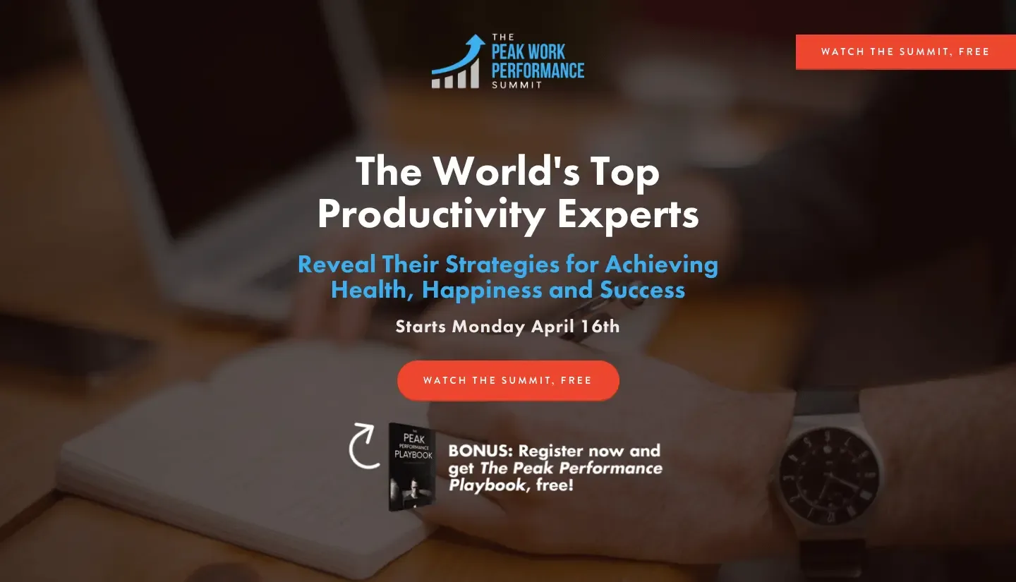 Peak Work Performance Summit, Ron Friedman, best virtual event examples