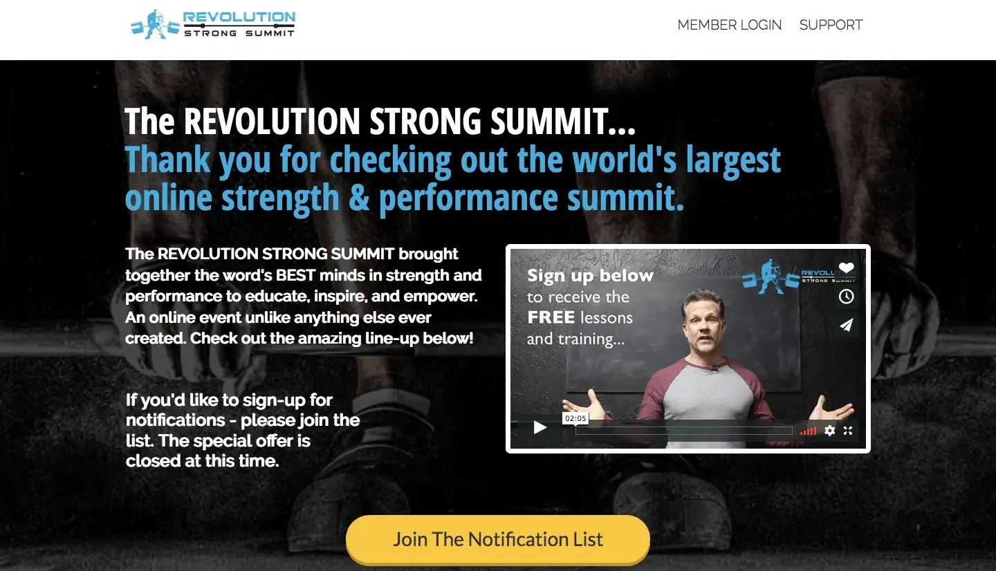 Revolution Strong Summit, Scott Iardella, best virtual event examples
