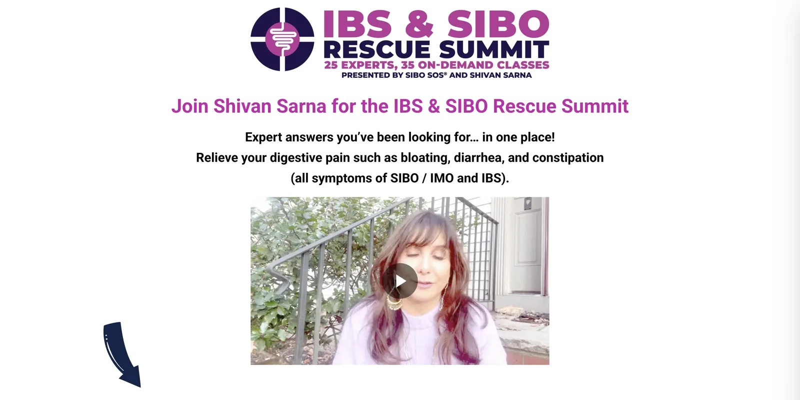 SIBO SOS Summit, Shivan Sarna, best virtual event examples