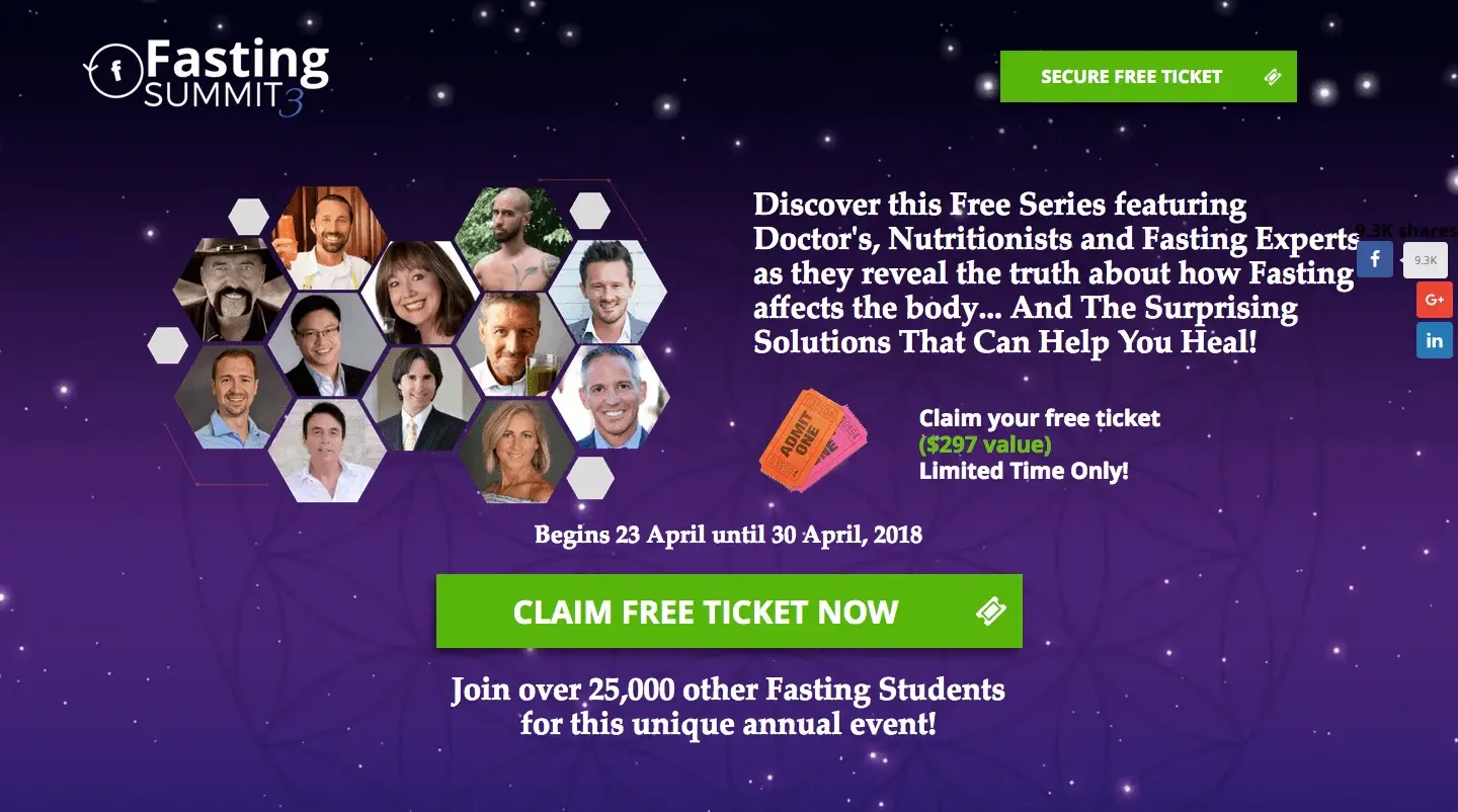 The Fasting Summit, Mitch Asser, best virtual event examples