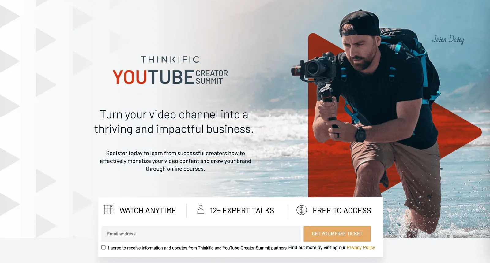 Thinkific YouTube Creator Summit, best virtual event examples