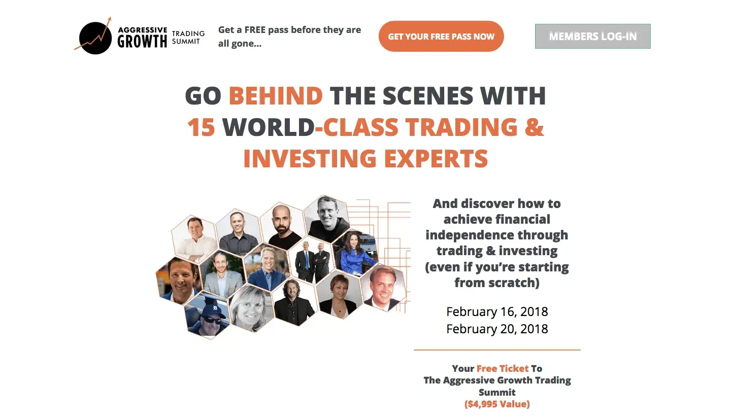 Aggressive Growth Trading Summit, best virtual event examples