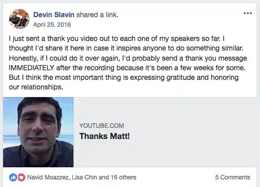 How to build relationships with influencers - Thank them publicly - Devin Slavin